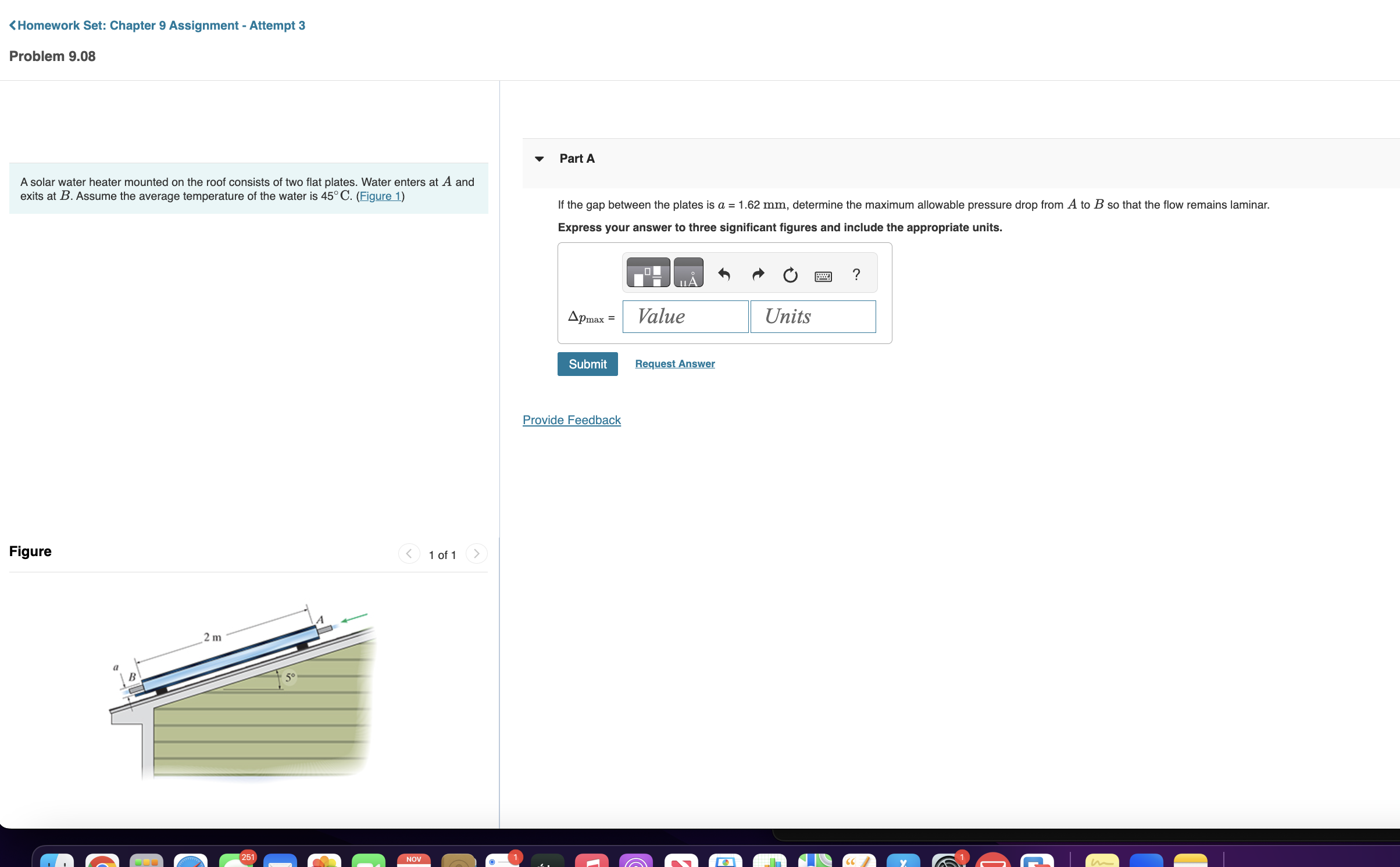 Problem 9 . 0 8 A solar water heater mounted on