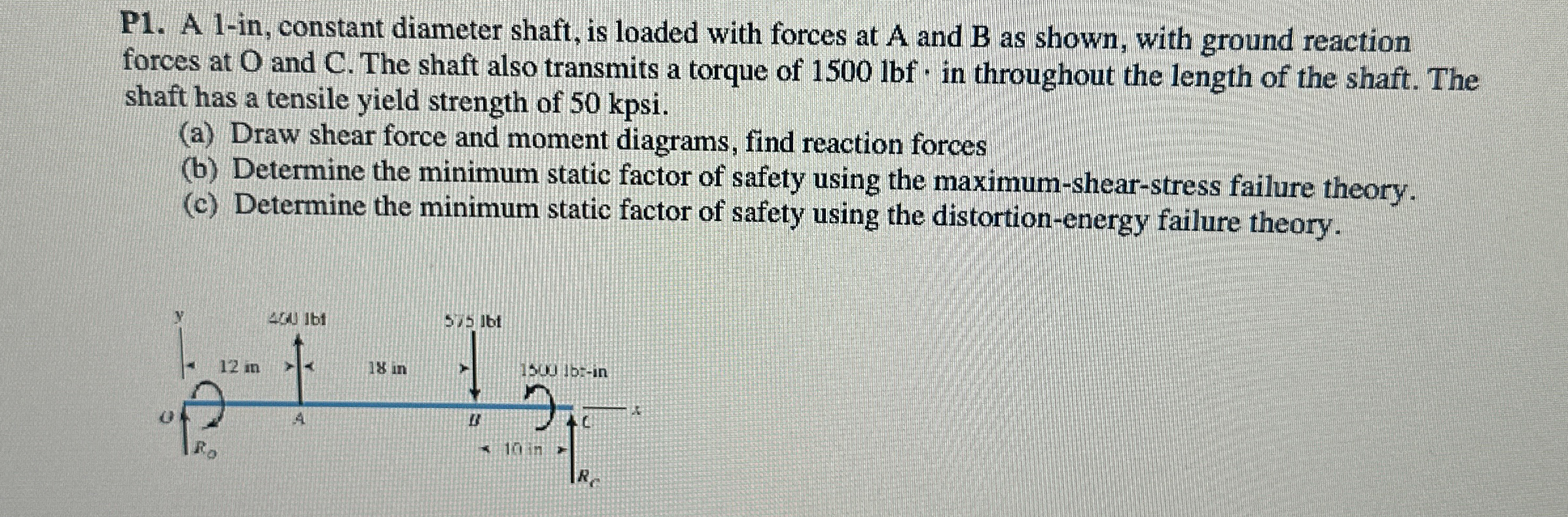 P 1 . A 1 - in , constant diameter shaft, is