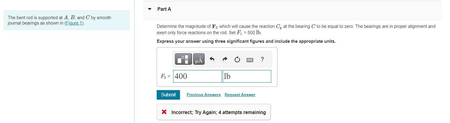 The bent rod is supported at \ ( A , B \ ) , and