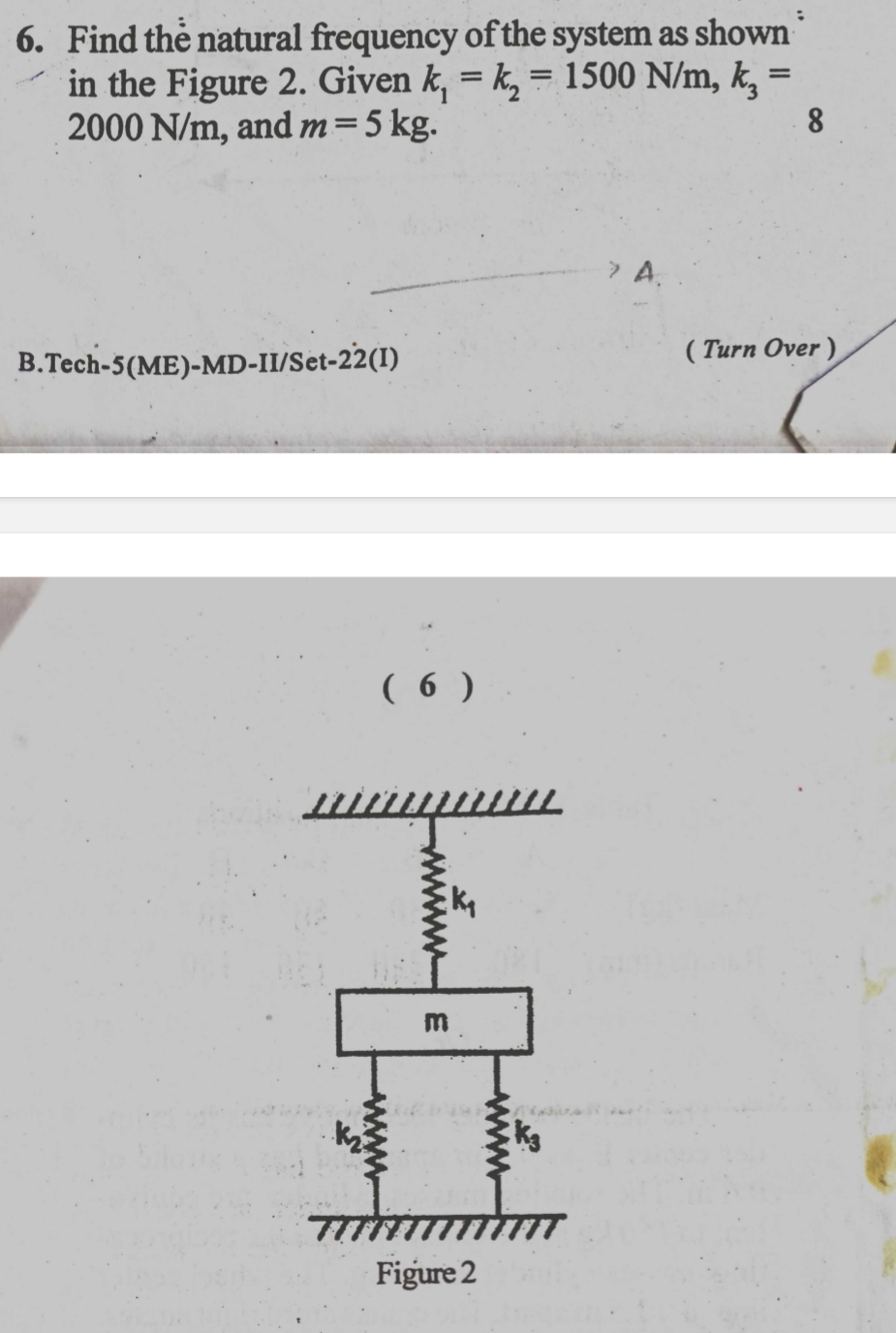 Find the natural frequency of the system as shown