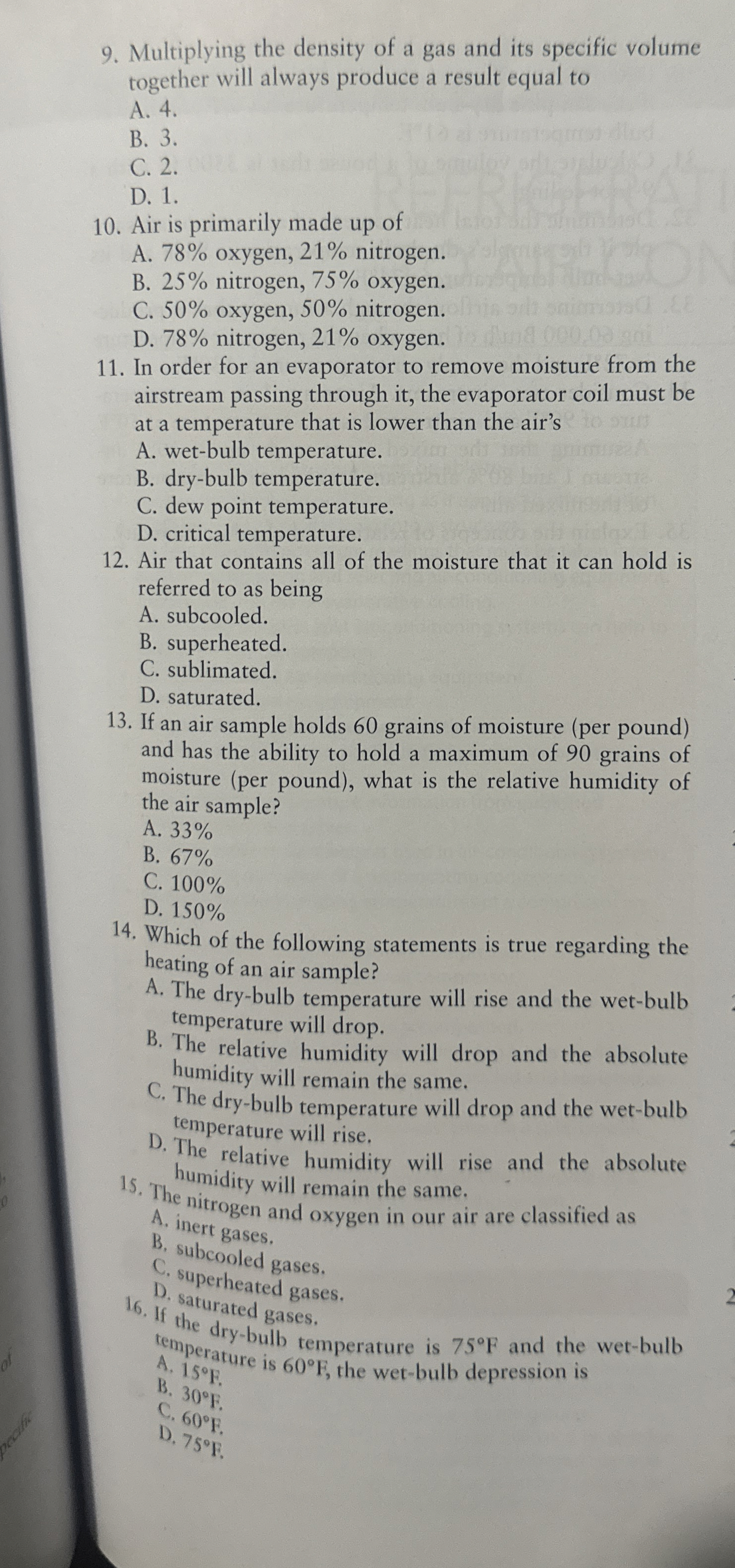 Multiplying the density of a gas and its specific