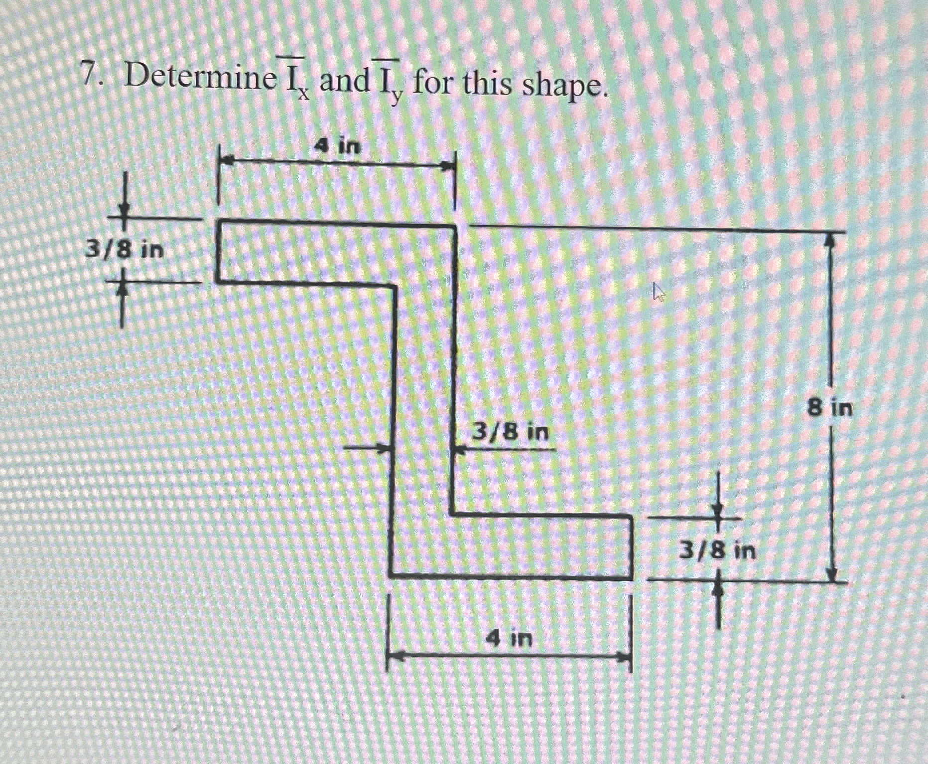Determine I bar ( I ) x and I bar ( I ) y for