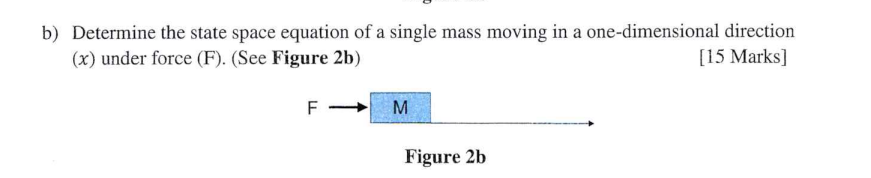 b ) Determine the state space equation of a