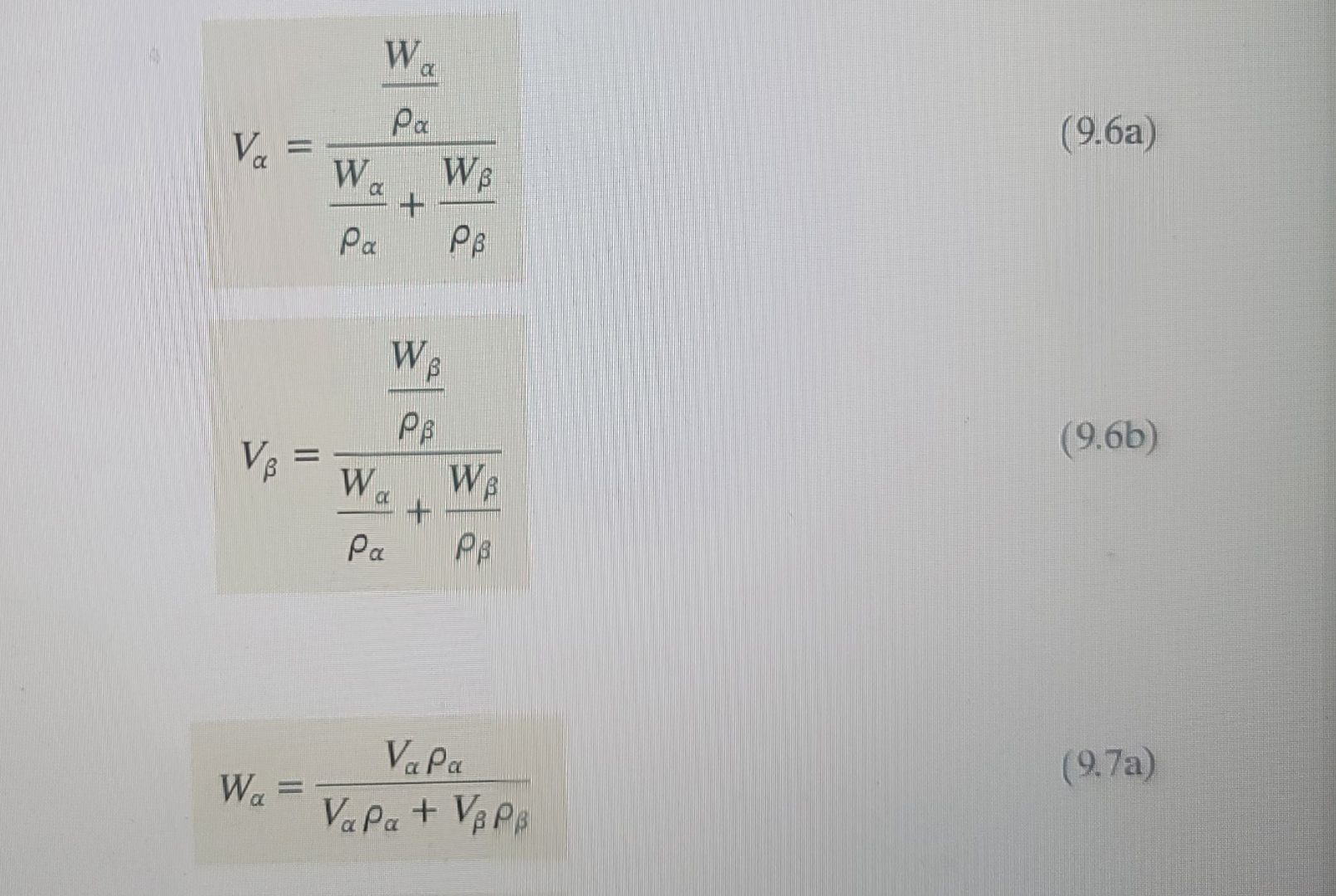 Derive Equations 9 . 6 a and 9 . 7 a from your