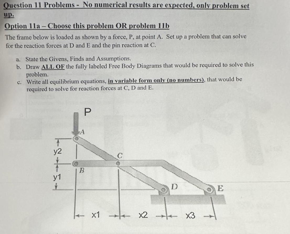 No numerical results are expected, only problem