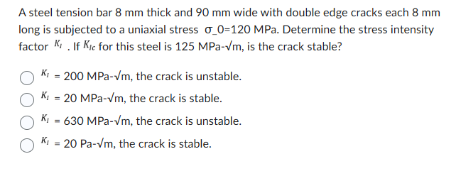 A steel tension bar 8 mm thick and 9 0 mm wide