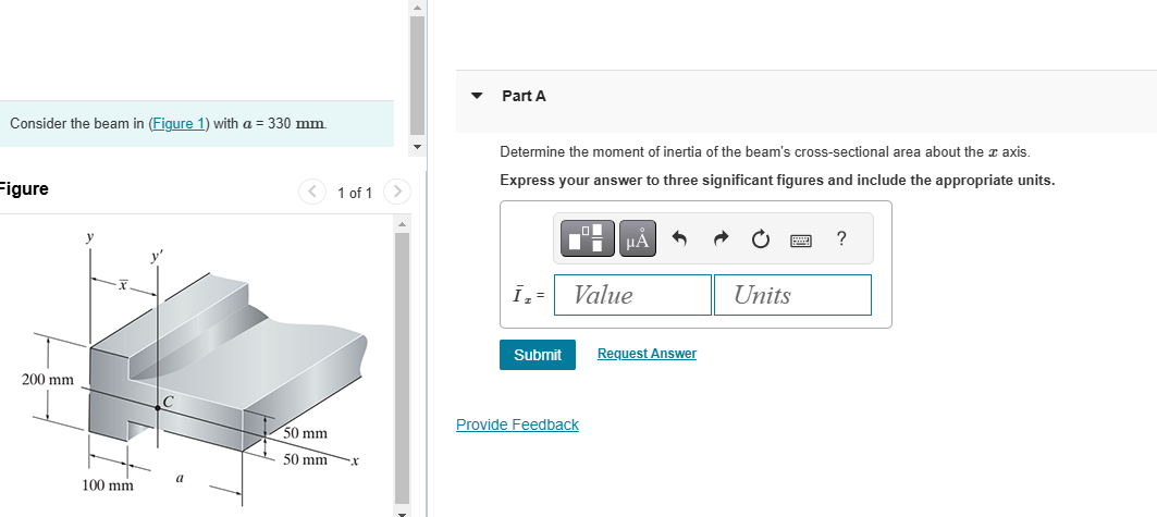 Consider the beam in ( Figure 1 ) with \ ( a = 3