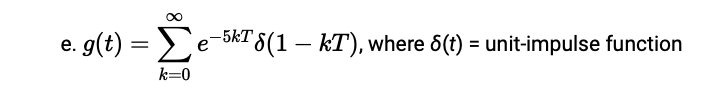 Find the Laplace transforms of the following