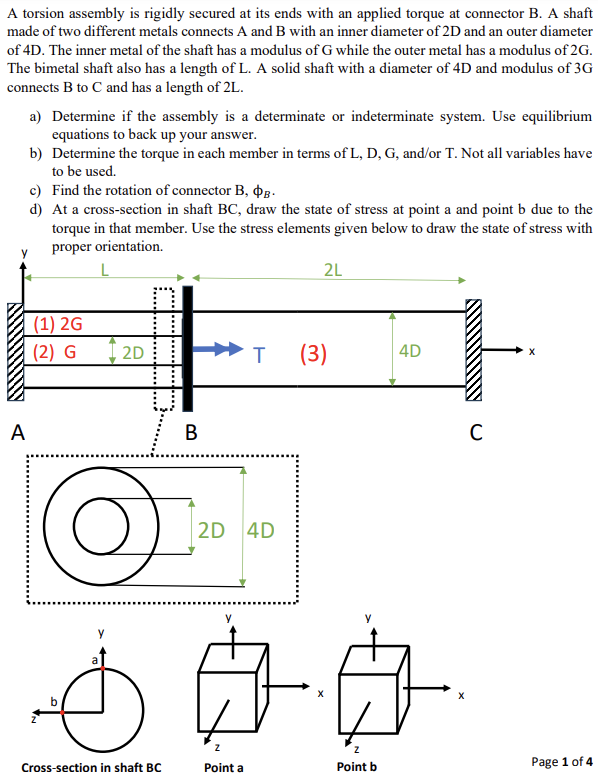 A torsion assembly is rigidly secured at its ends