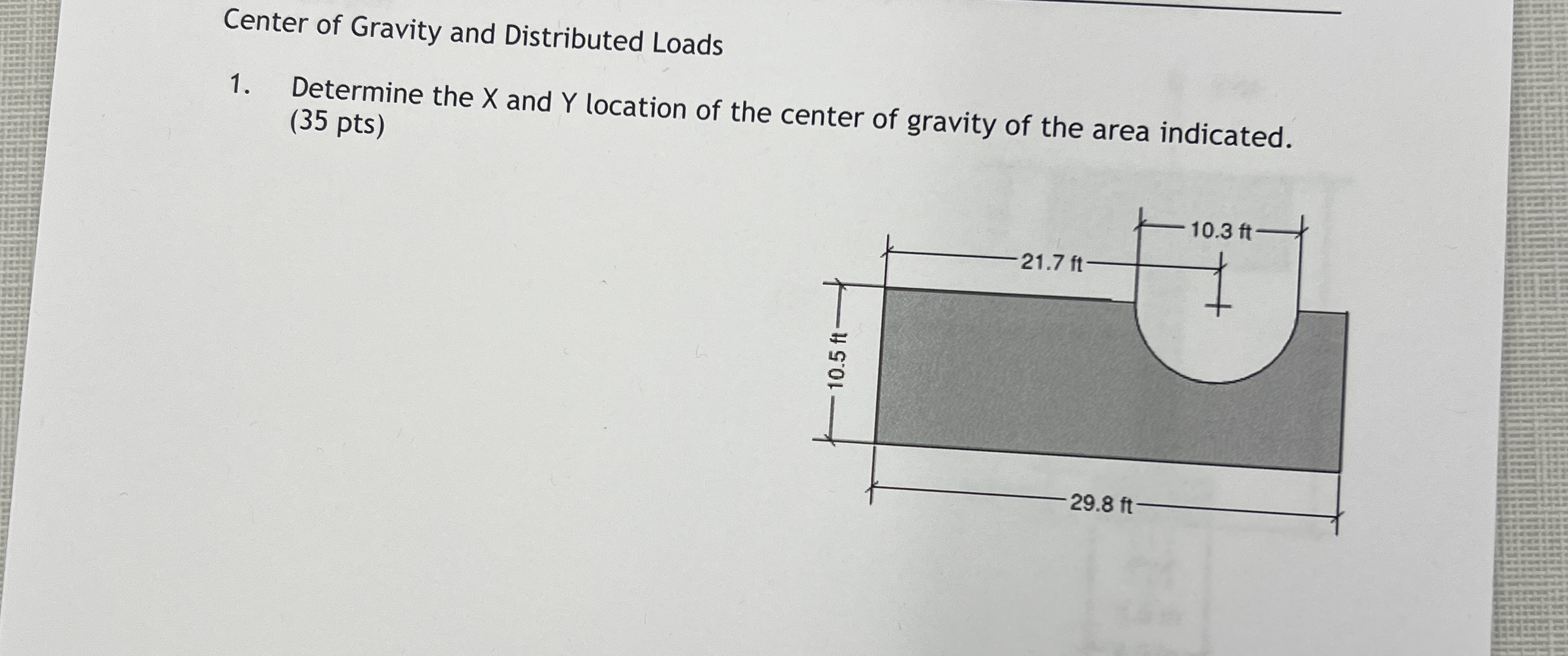 Center of Gravity and Distributed Loads Determine