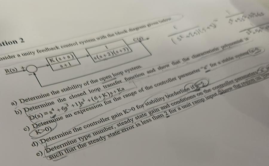 asider a imily feedunak control y a ) Deternine