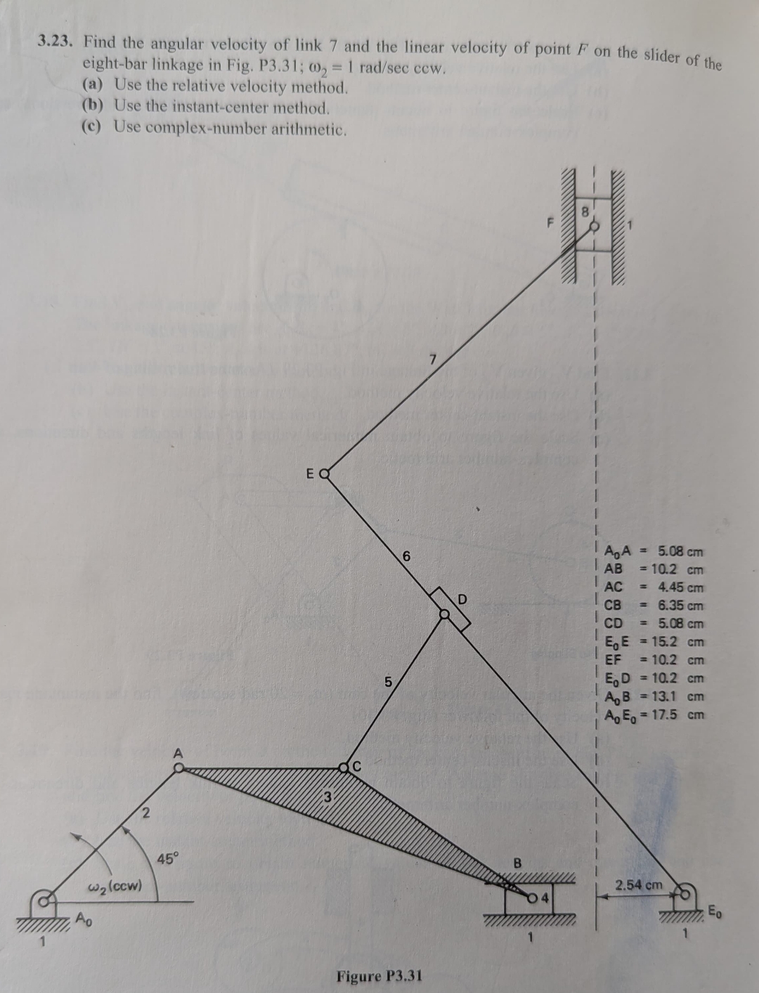 3 . 2 3 . Find the angular velocity of link 7 and