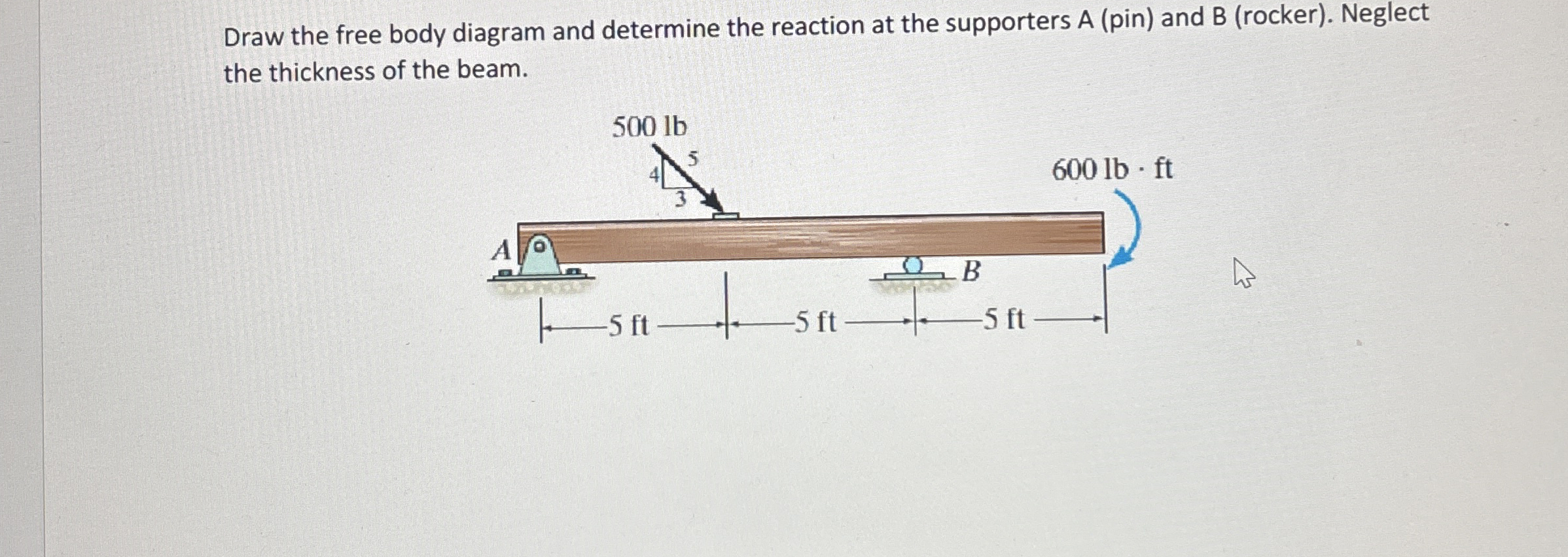 Draw the free body diagram and determine the