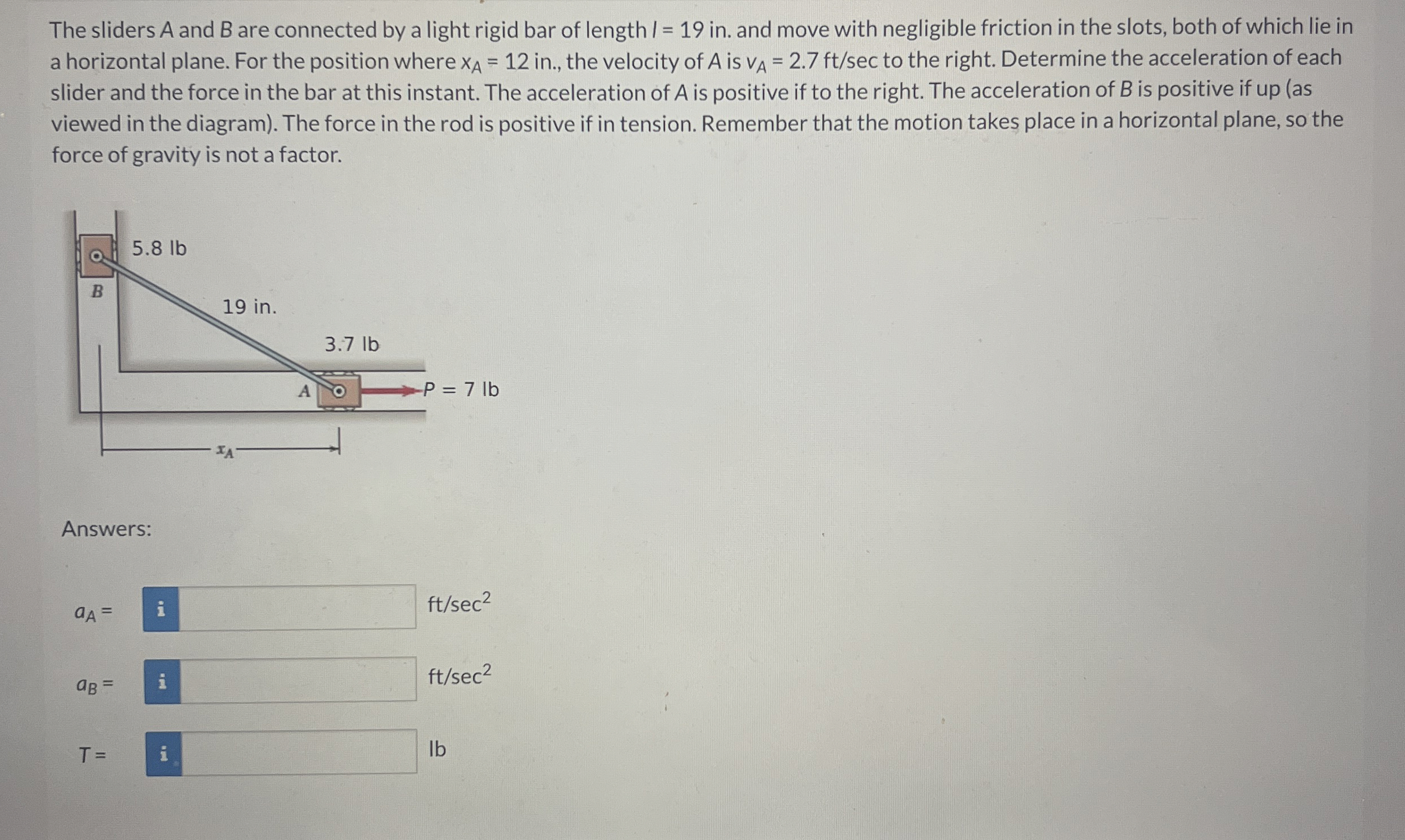 The sliders A and B are connected by a light