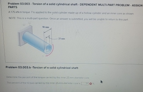 Problem 0 3 . 0 0 3 - Torsion of a solid