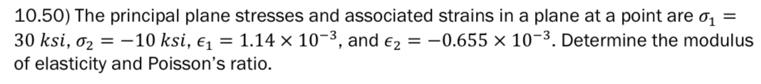 1 0 . 5 0 ) The principal plane stresses and