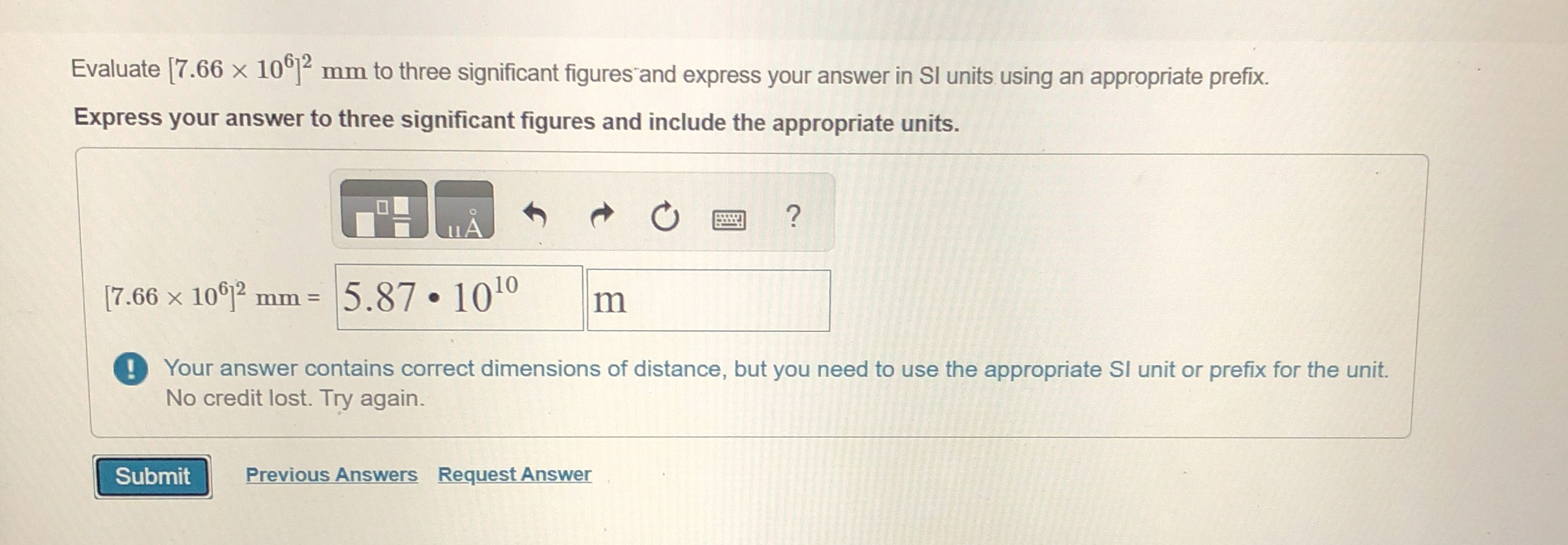 Evaluate [ 7 . 6 6 1 0 6 ] 2 m m to three