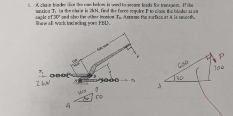 A chain binder like the one below is used to