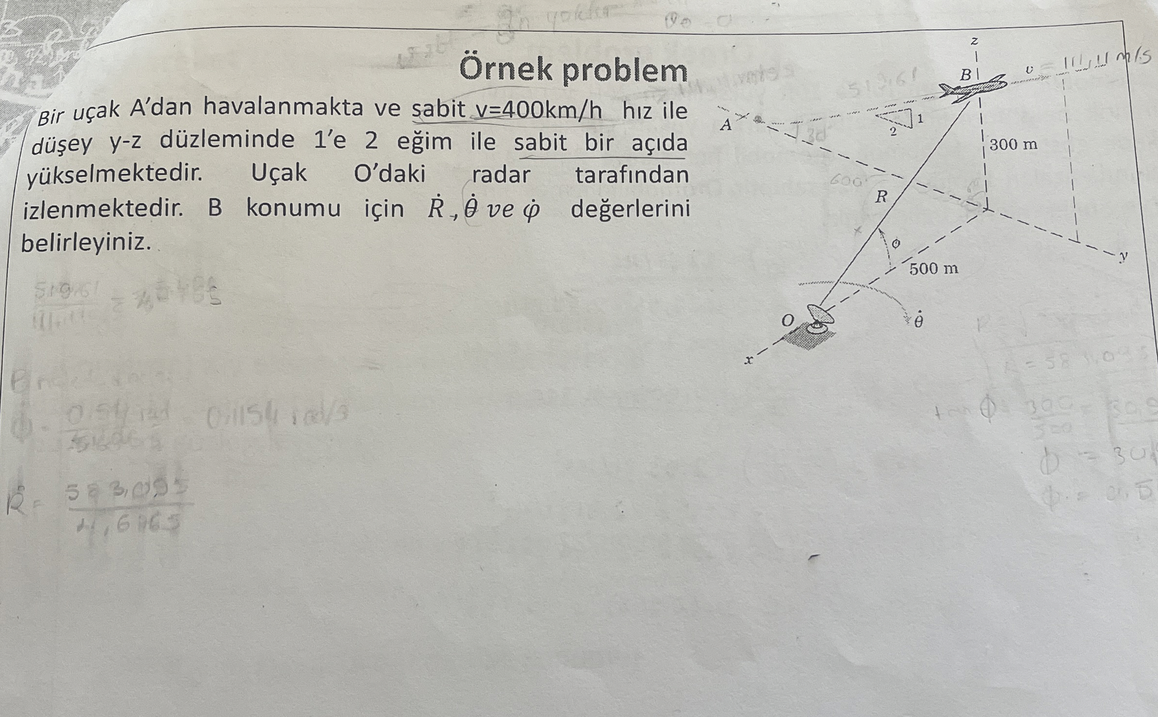 rnek problem Bir u ak A ' dan havalanmakta ve