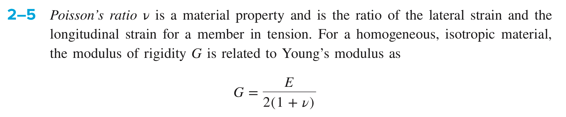 2 - 5 Poisson's ratio u is a material property