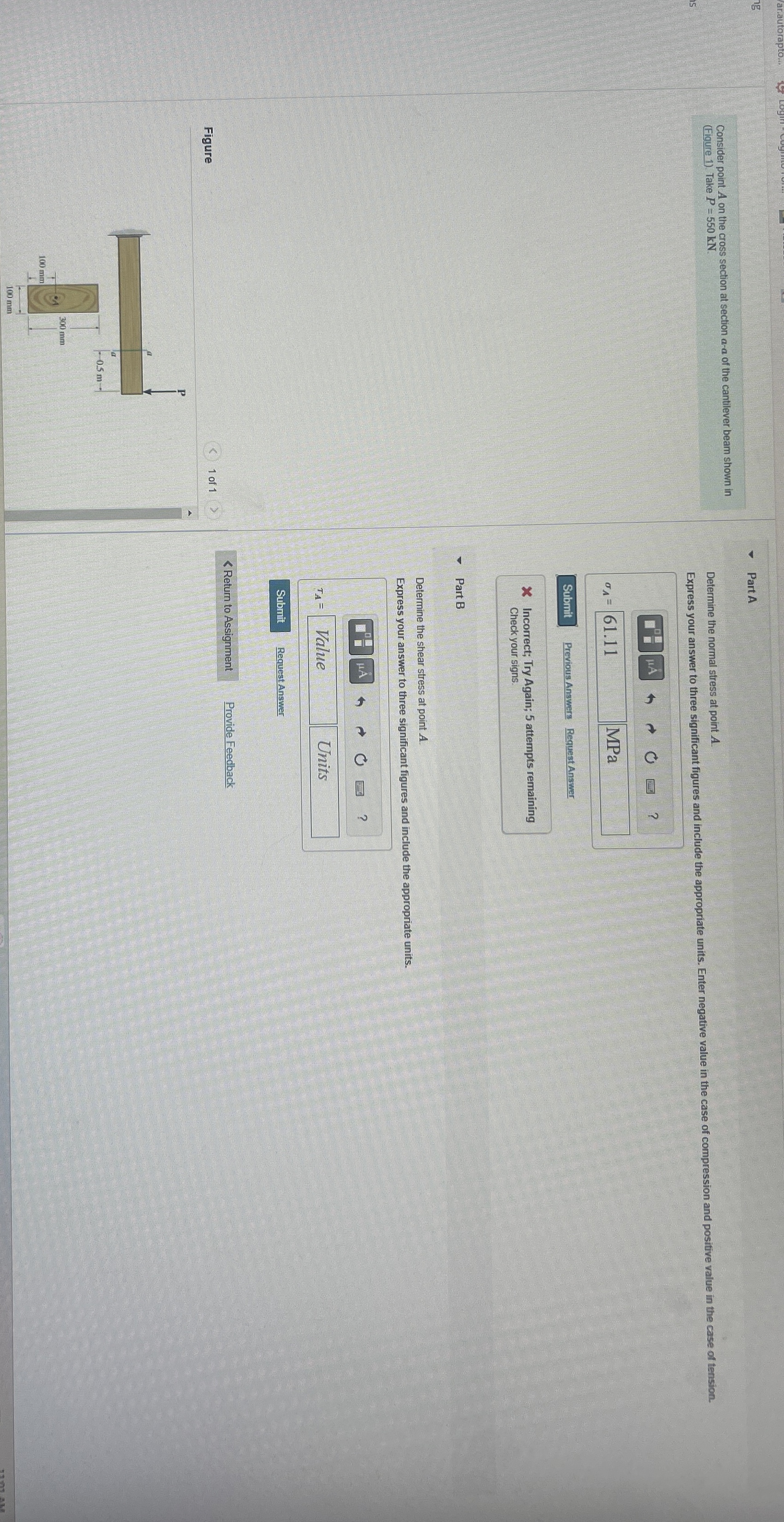 Consider point A on the cross section at section