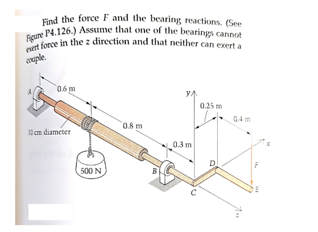 Find the force \ ( F \ ) and the bearing