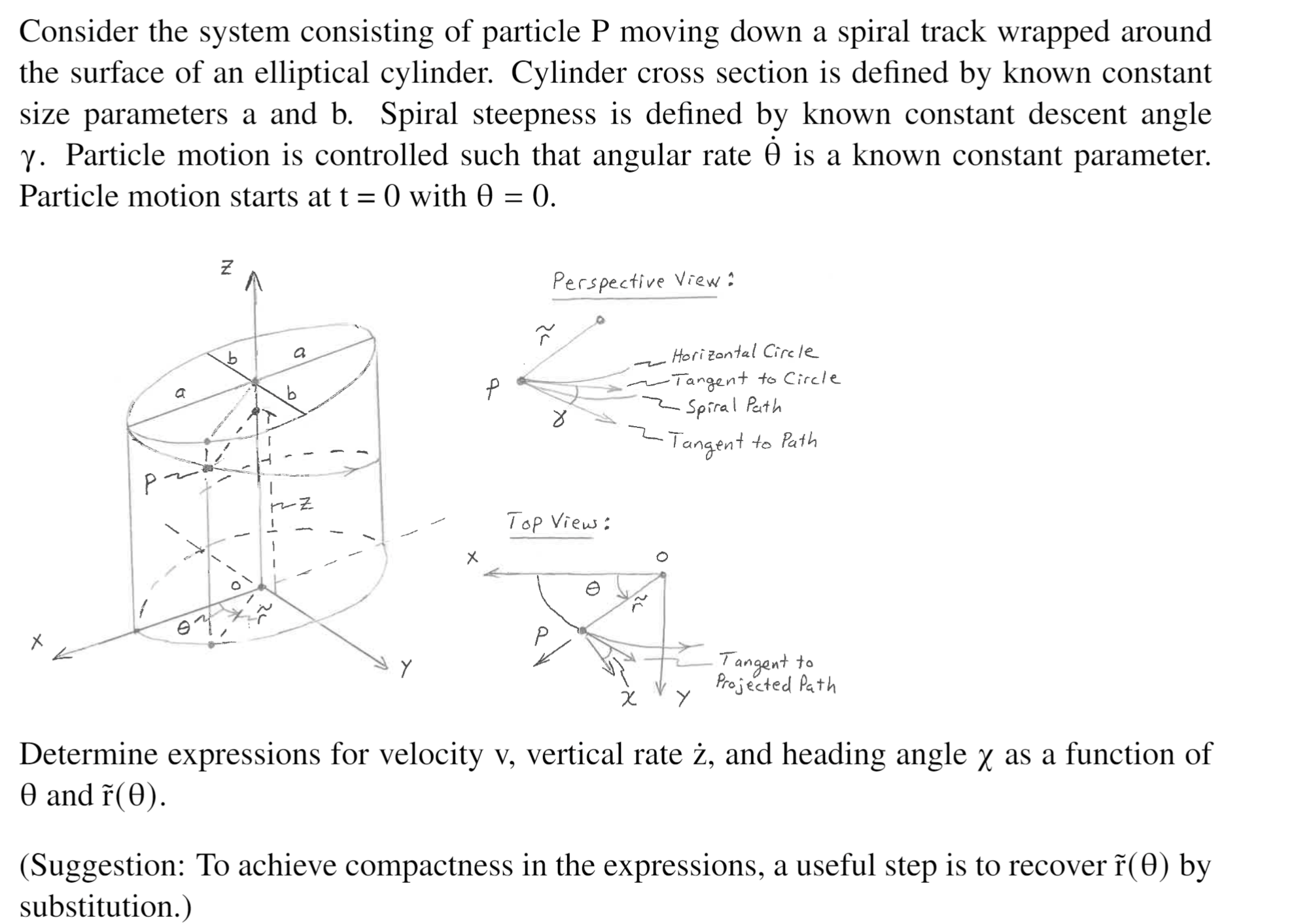 Consider the system consisting of particle P