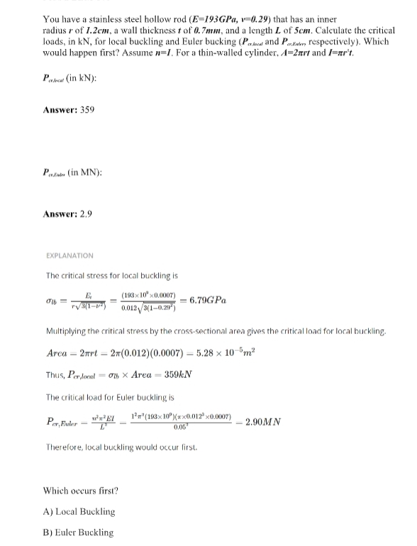 You have a stainless steel hollow