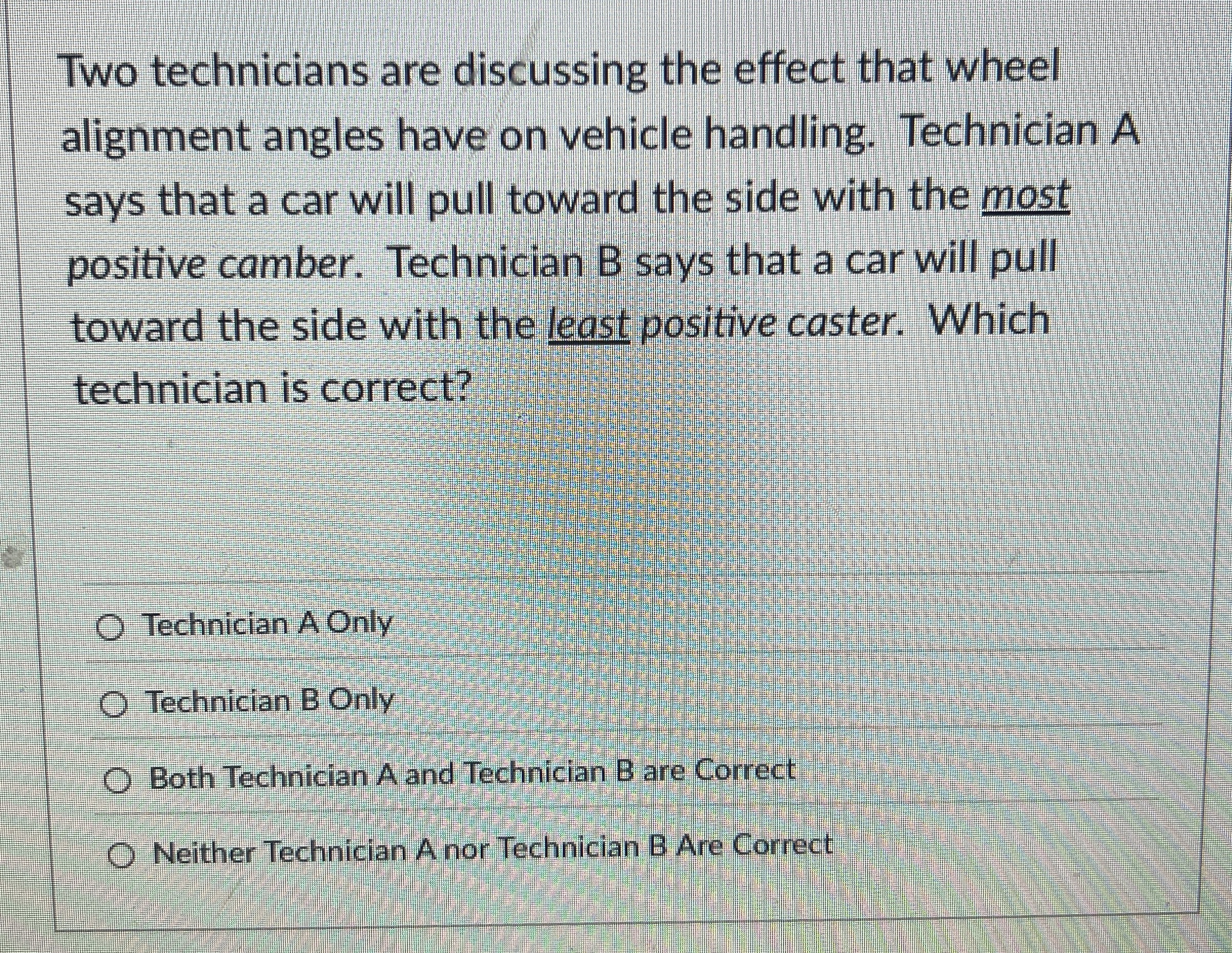 Two technicians are discussing the effect that