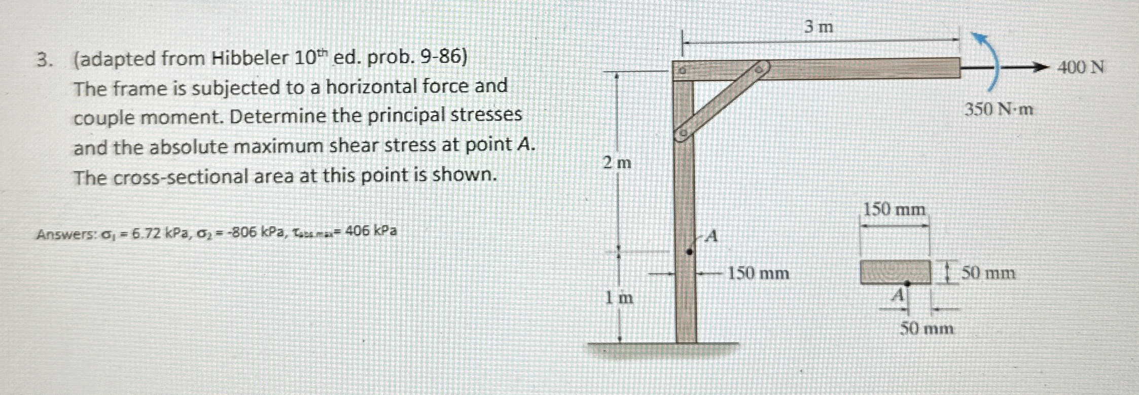 ( adapted from Hibbeler 1 0 t h ed . prob. 9 - 8