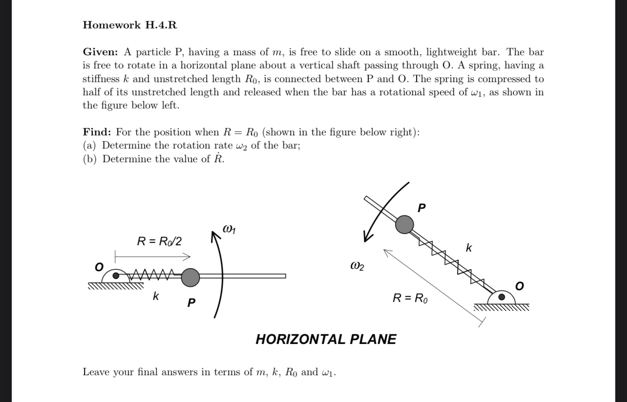 Homework H . 4 . R Given: A particle P , having a