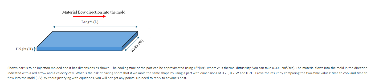 flow into the mold ( L / v ) . Without justifying