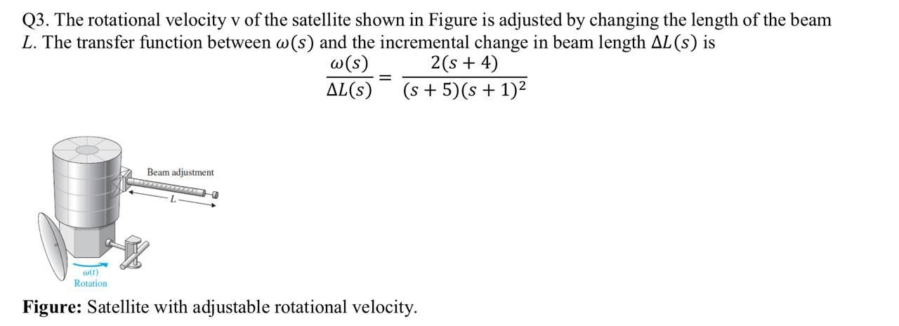 Q 3 . The rotational velocity v of the satellite