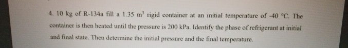 1 0 kg of R - 1 3 4 a fill a 1 . 3 5 m 3 rigid
