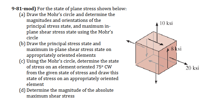9 - 8 1 - mod ) For the state of plane stress