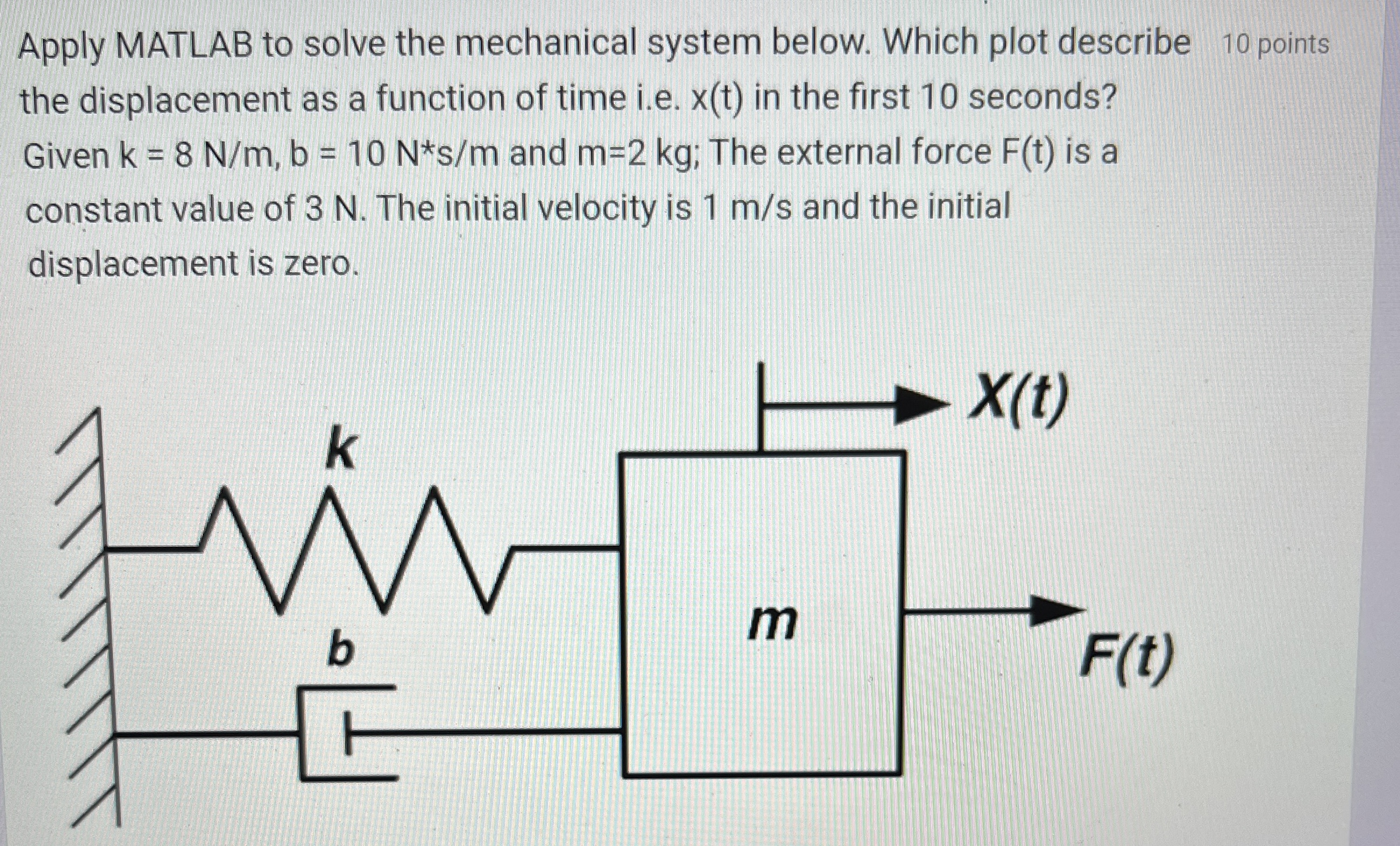 Apply MATLAB to solve the mechanical system