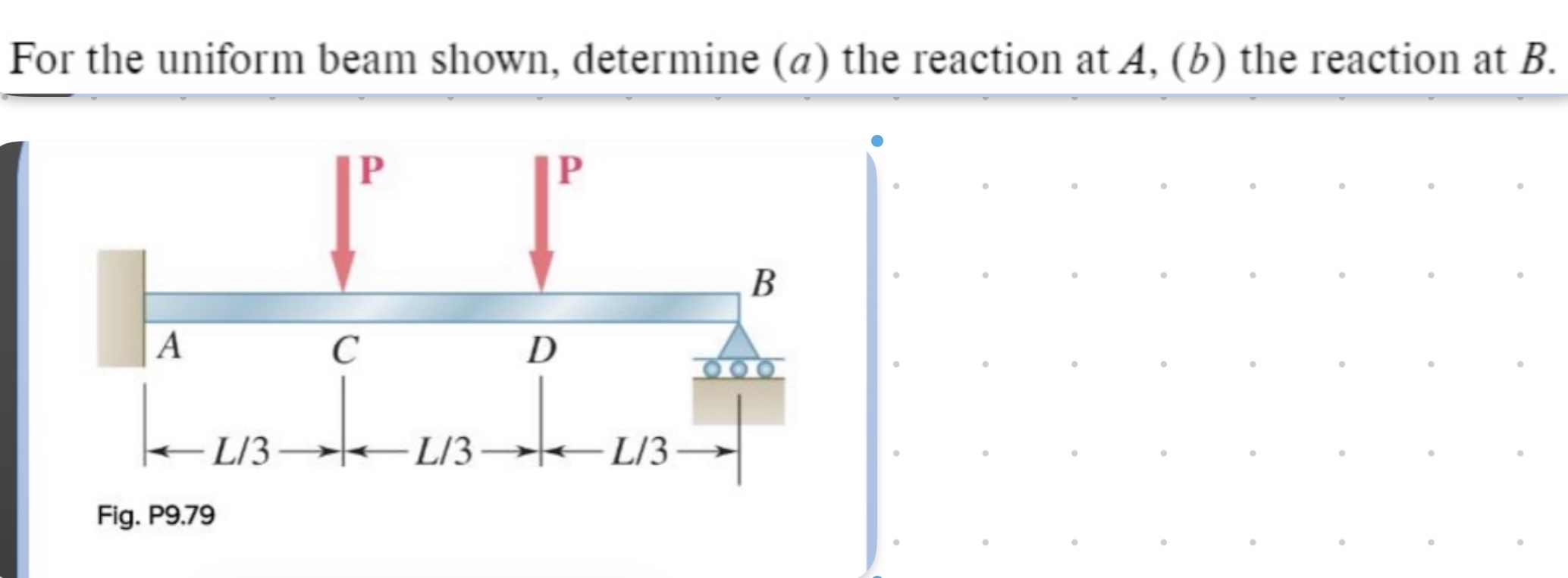 For the uniform beam shown, determine ( a ) the