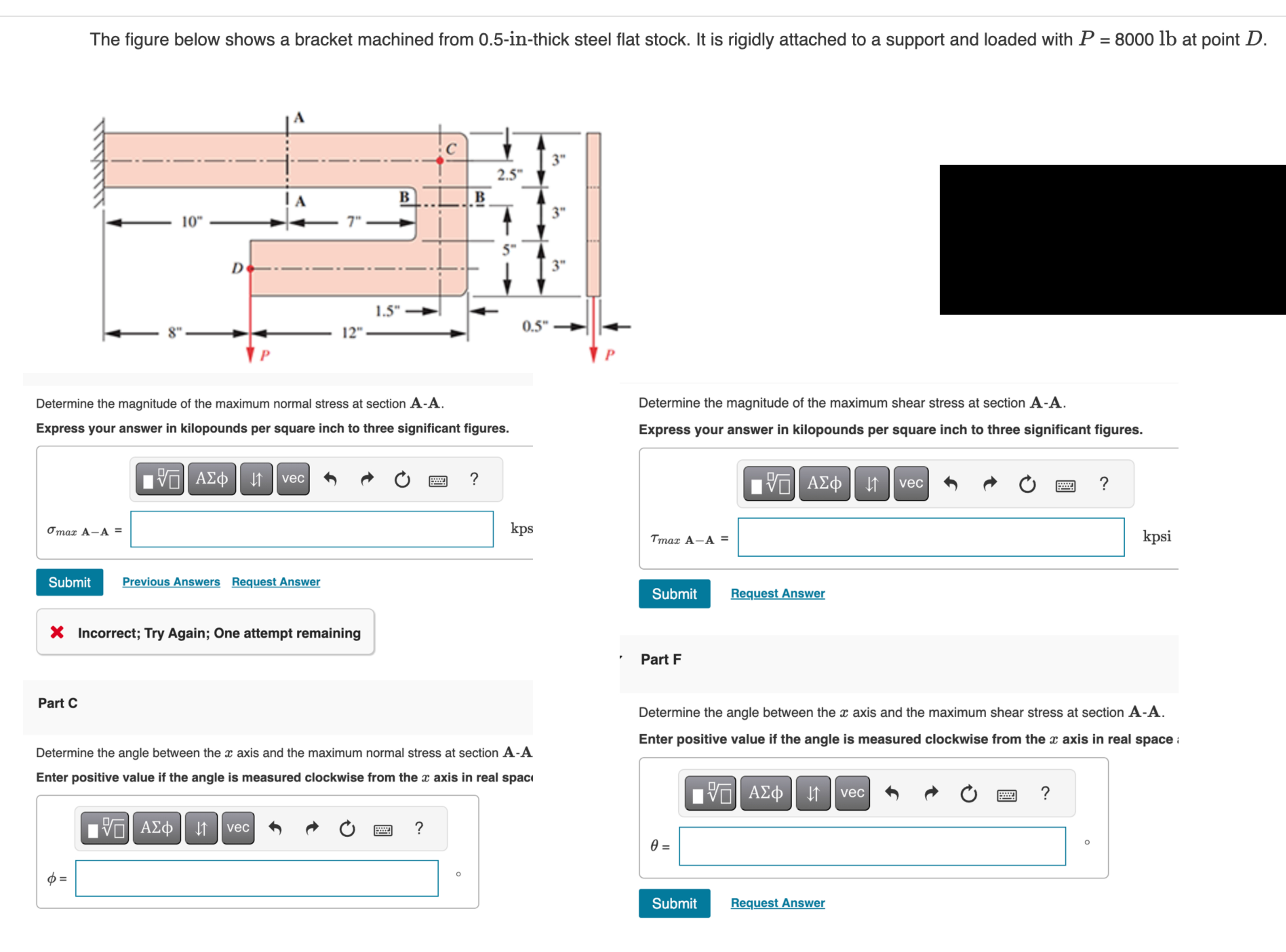 The figure below shows a bracket machined from 0