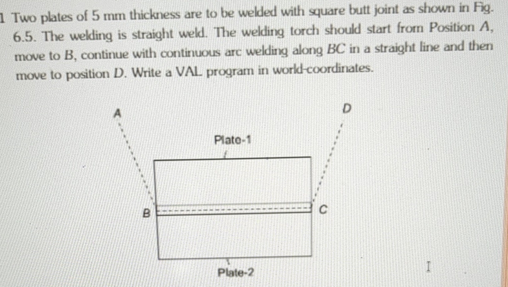 1 Two plates of 5 mm thickness are to be welded