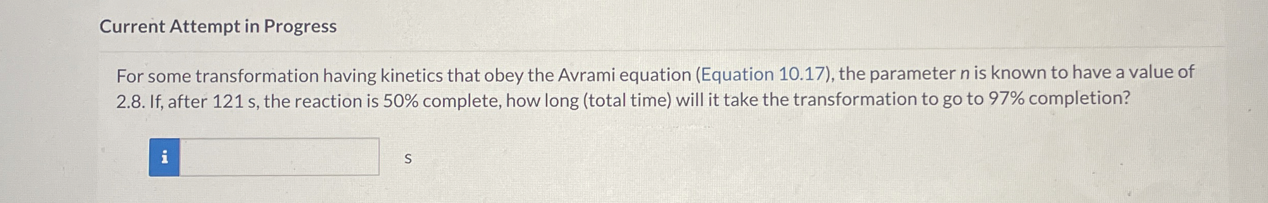 Current Attempt in Progress For some