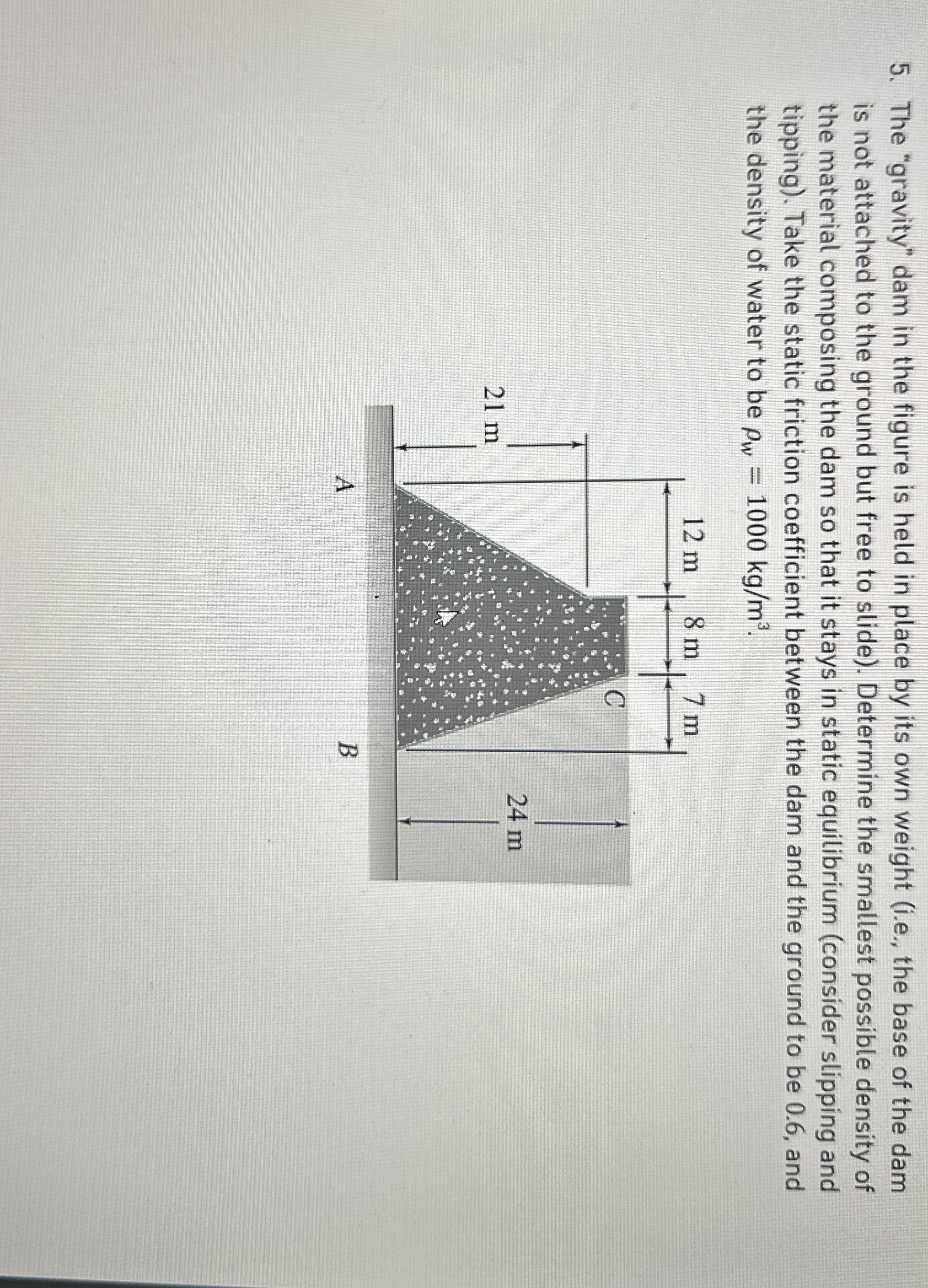 The "gravity" dam in the figure is held in place