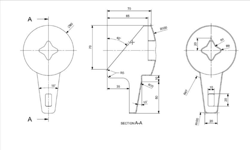Create a solid model in NX according to this