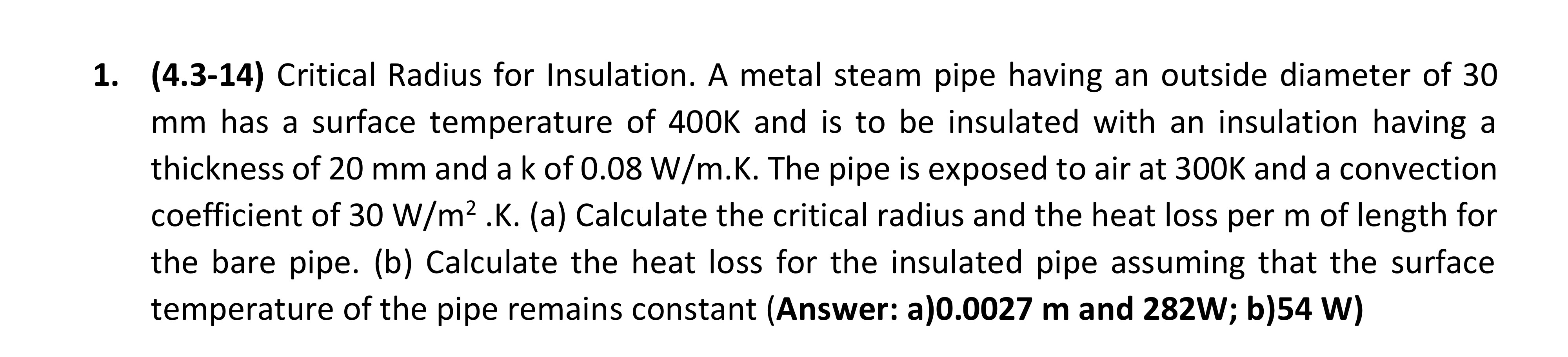 ( 4 . 3 - 1 4 ) Critical Radius for Insulation. A