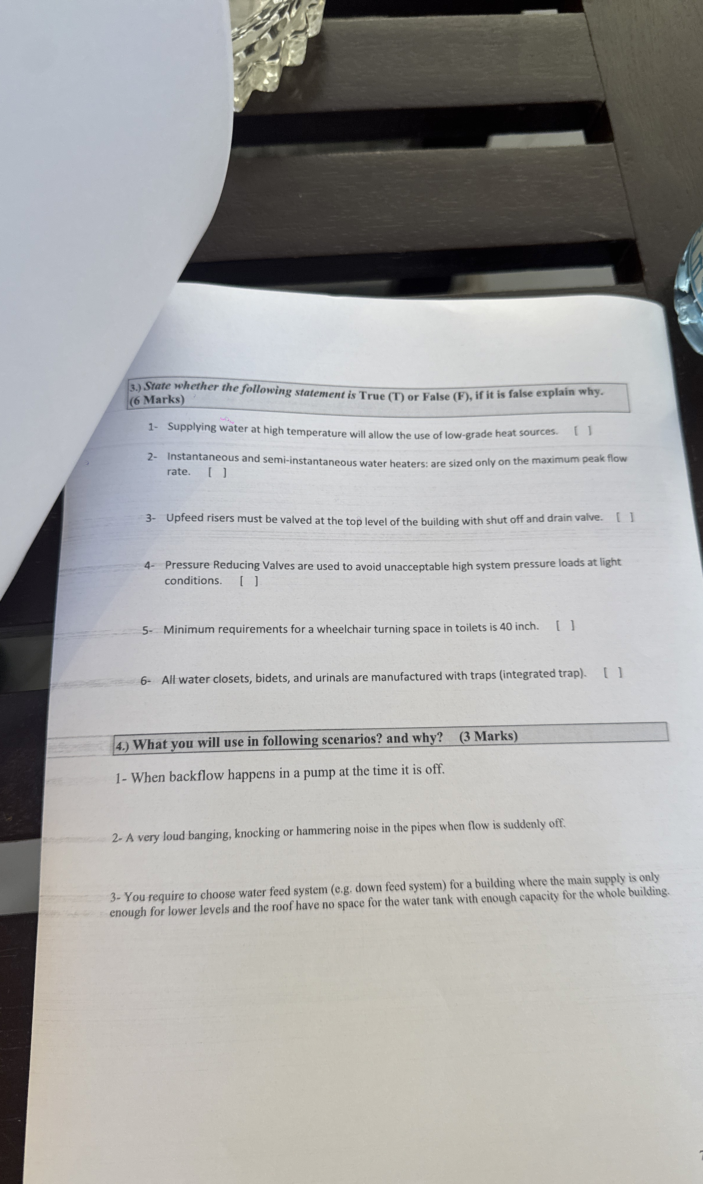 3 . ) State whether the following statement is