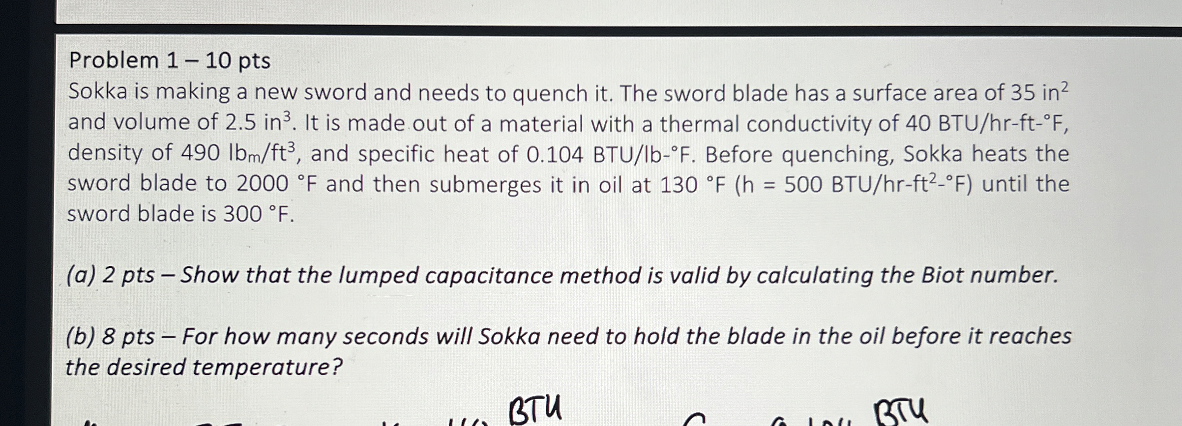 Problem 1 - 1 0 pts Sokka is making a new sword