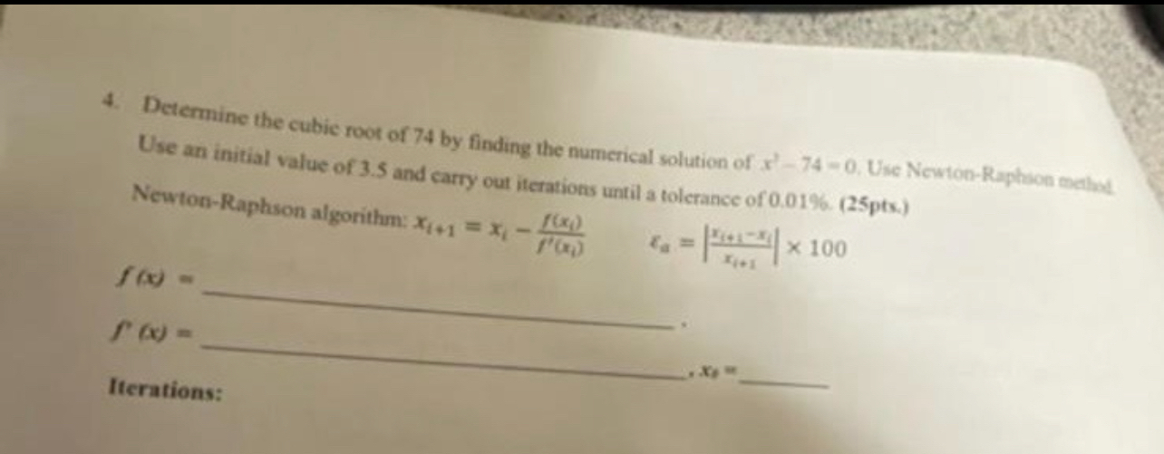 Determine the cubic root of 7 4 by finding the