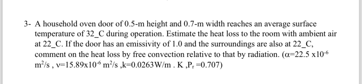 3 - A household oven door of 0 . 5 - m height and