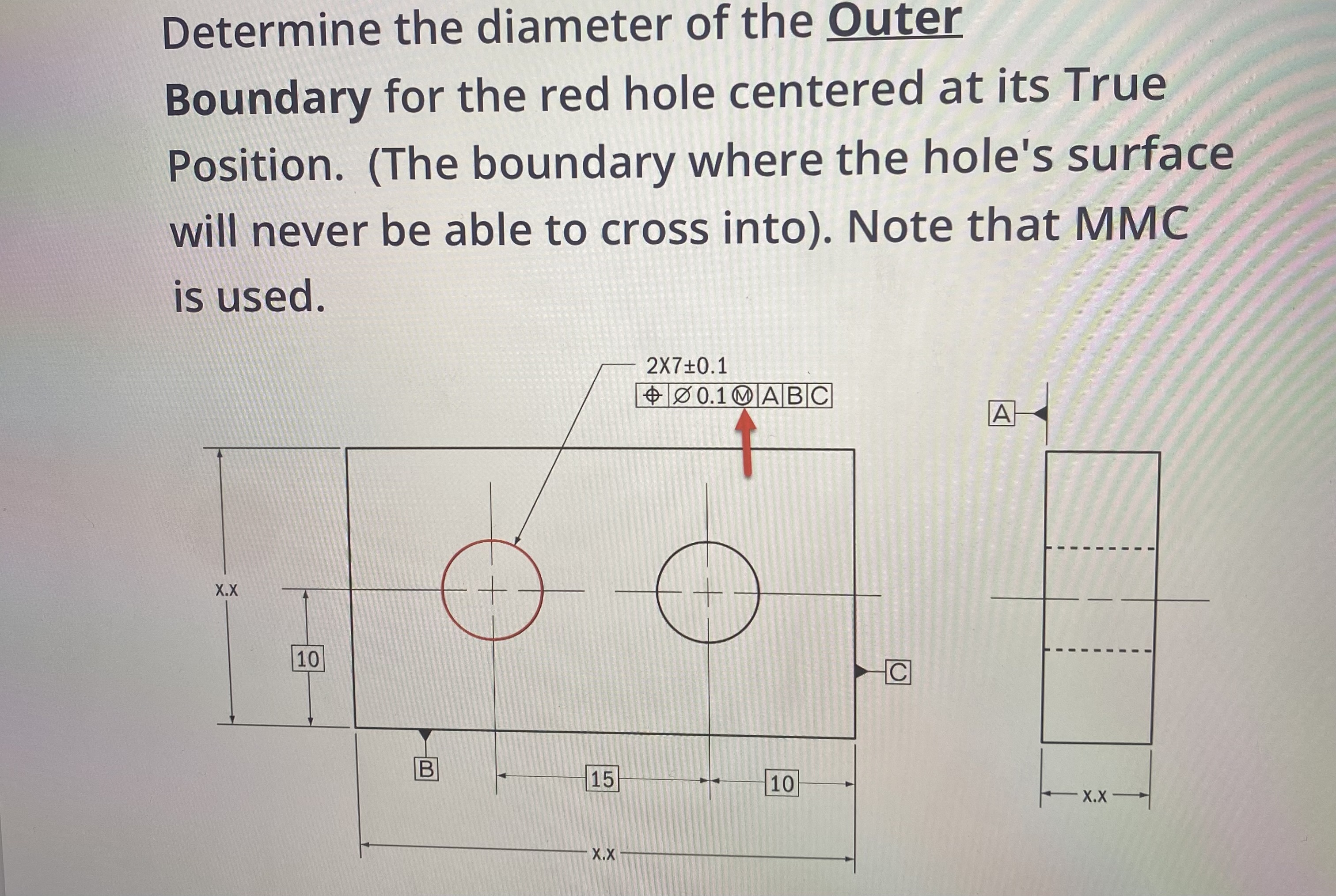 Determine the diameter of the Outer Boundary for