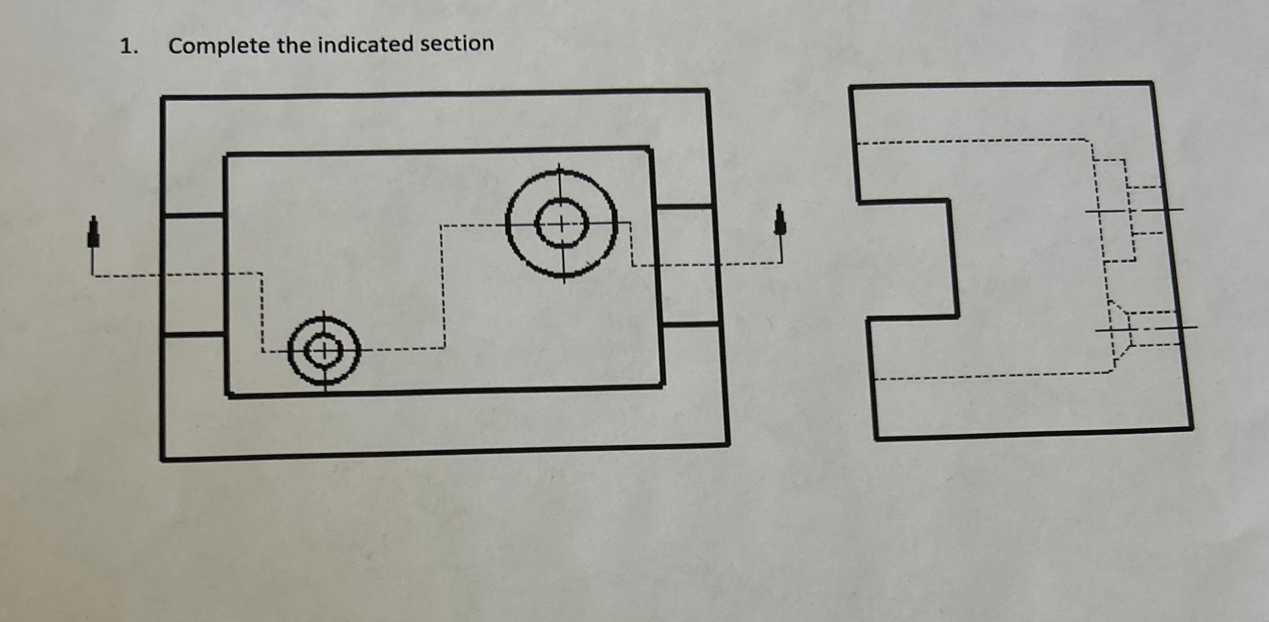 Complete the indicated section. Drawn out please