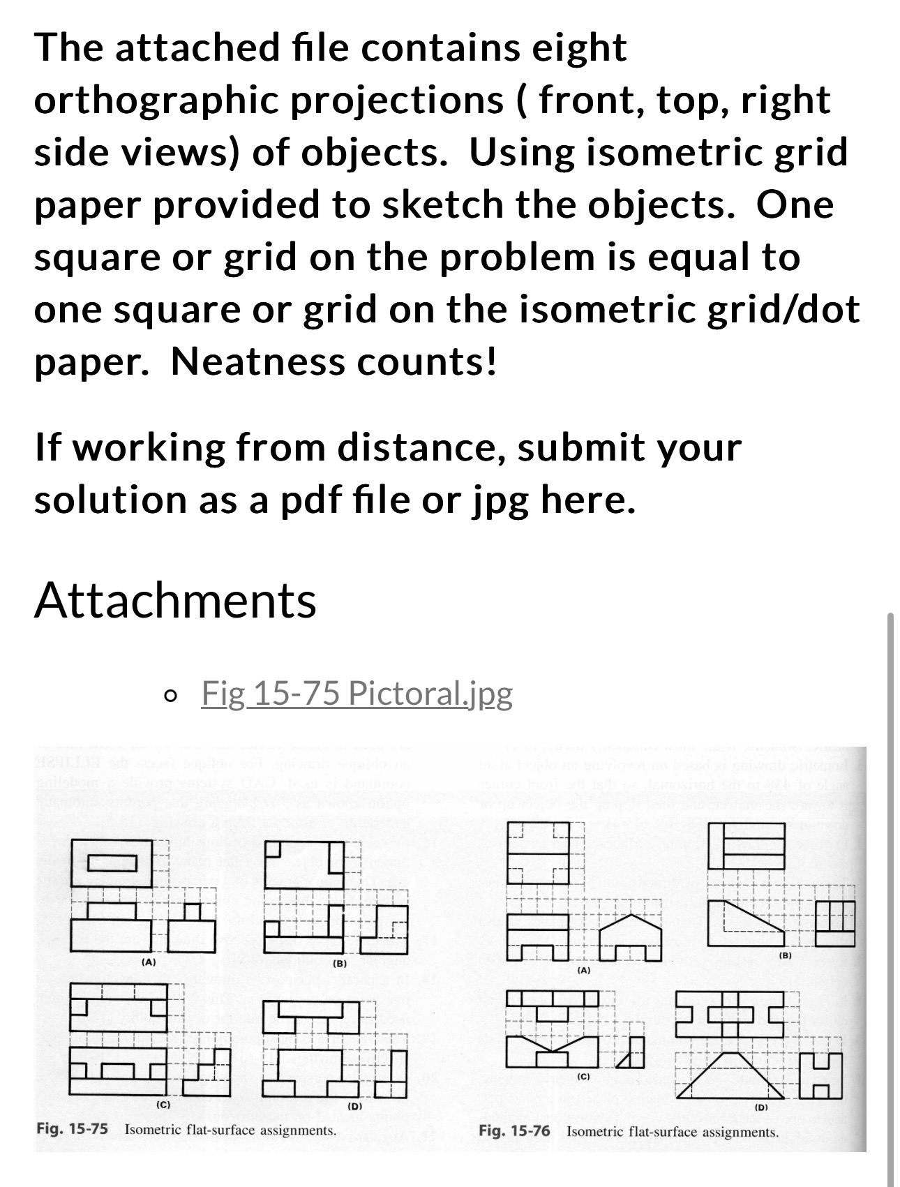 The attached file contains eight orthographic
